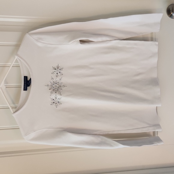 Sparkly Embroidered Snowflake Long Sleeve Shirt - Picture 3 of 6